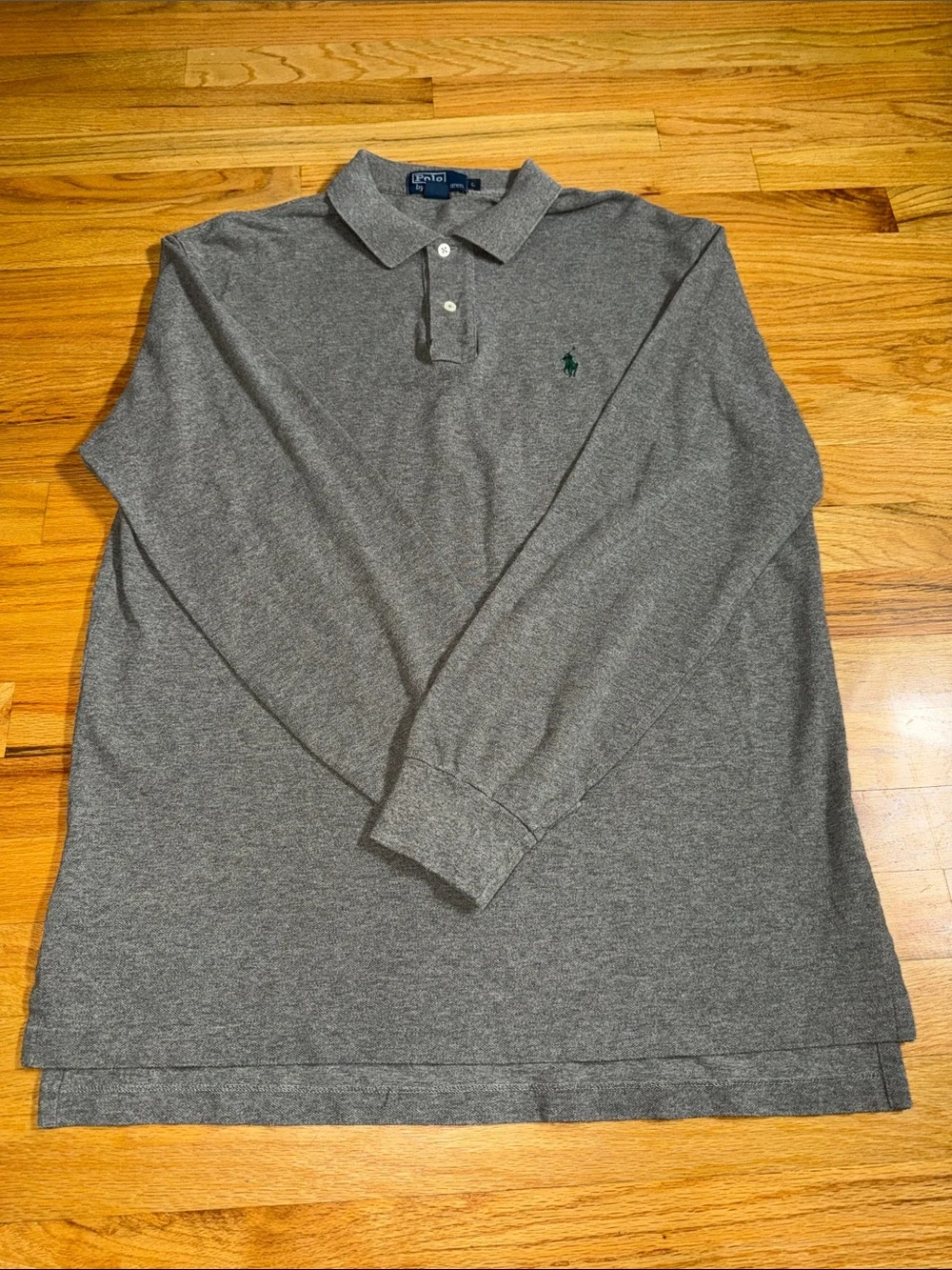 Classic Polo by Ralph Lauren Long Sleeve Polo Shirt - Gray